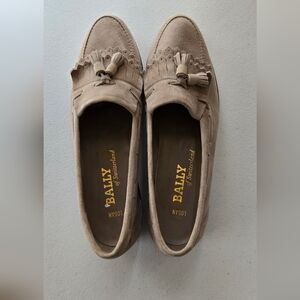 Bally Beige Loafers Leather Round Toe Sydney Switzerland 9.5